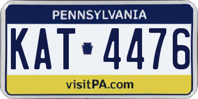 PA license plate KAT4476