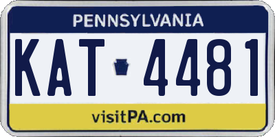 PA license plate KAT4481