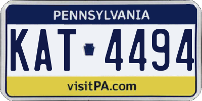 PA license plate KAT4494