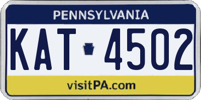 PA license plate KAT4502