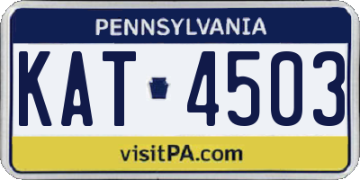 PA license plate KAT4503