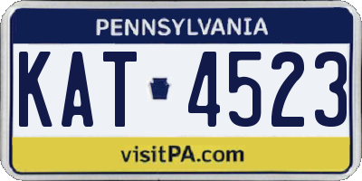 PA license plate KAT4523
