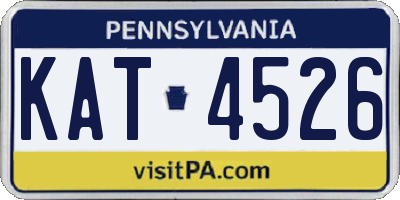 PA license plate KAT4526