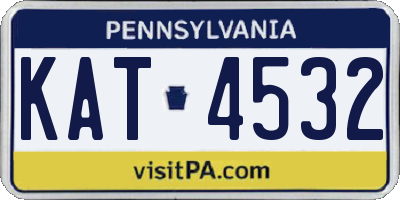 PA license plate KAT4532