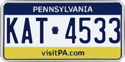 PA license plate KAT4533