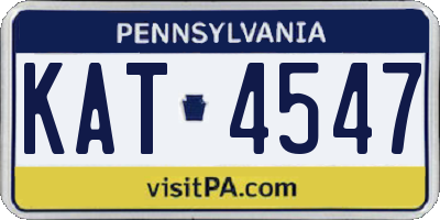 PA license plate KAT4547