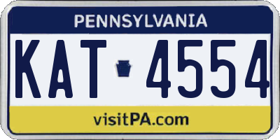 PA license plate KAT4554