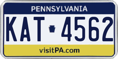 PA license plate KAT4562