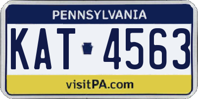 PA license plate KAT4563