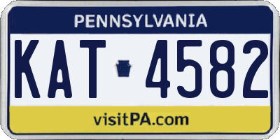 PA license plate KAT4582