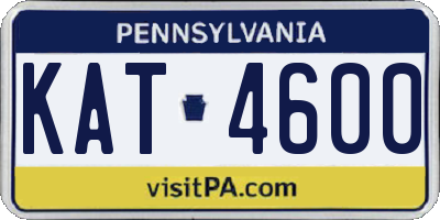 PA license plate KAT4600