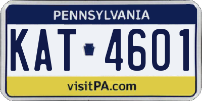 PA license plate KAT4601