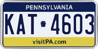PA license plate KAT4603