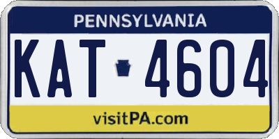 PA license plate KAT4604