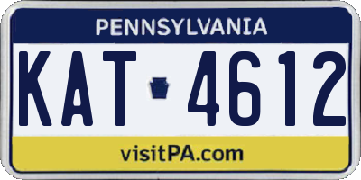 PA license plate KAT4612