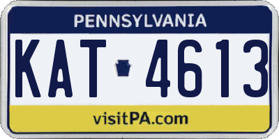 PA license plate KAT4613