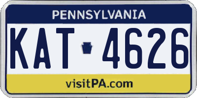 PA license plate KAT4626