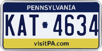 PA license plate KAT4634