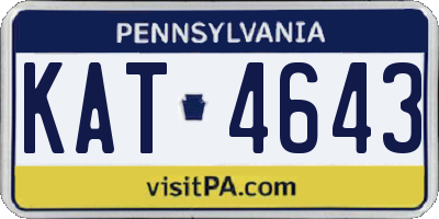 PA license plate KAT4643