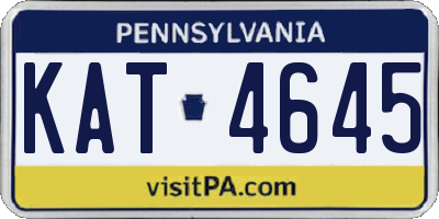PA license plate KAT4645