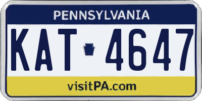 PA license plate KAT4647