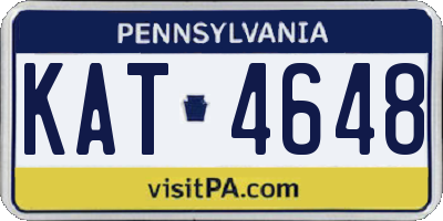 PA license plate KAT4648