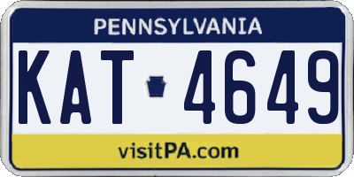 PA license plate KAT4649