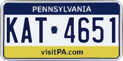 PA license plate KAT4651