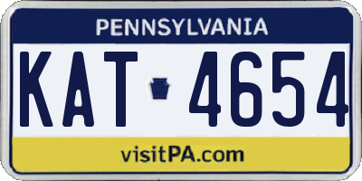 PA license plate KAT4654