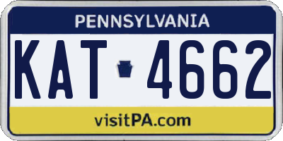 PA license plate KAT4662