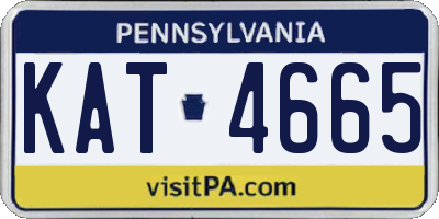 PA license plate KAT4665