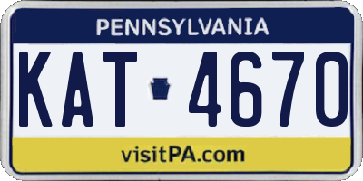 PA license plate KAT4670