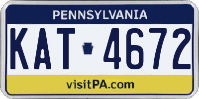 PA license plate KAT4672