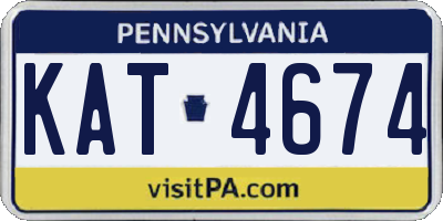 PA license plate KAT4674