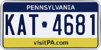 PA license plate KAT4681
