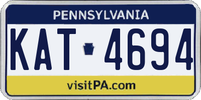 PA license plate KAT4694