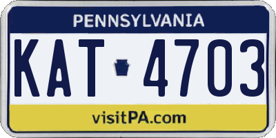 PA license plate KAT4703
