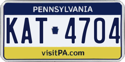 PA license plate KAT4704