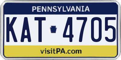 PA license plate KAT4705