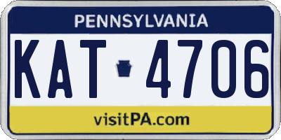 PA license plate KAT4706
