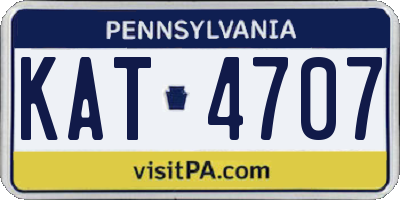 PA license plate KAT4707