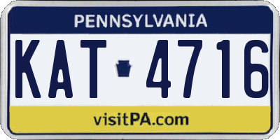 PA license plate KAT4716
