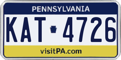 PA license plate KAT4726