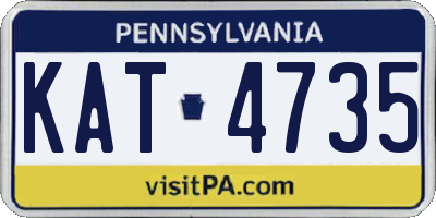 PA license plate KAT4735