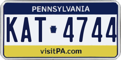 PA license plate KAT4744