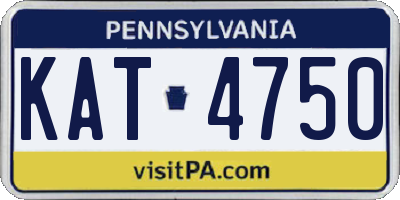PA license plate KAT4750