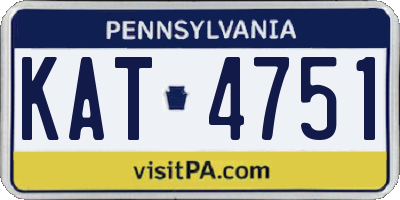 PA license plate KAT4751
