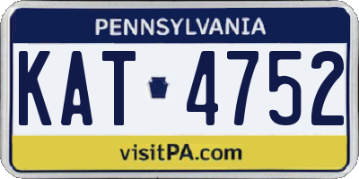 PA license plate KAT4752