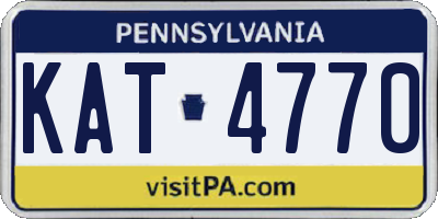 PA license plate KAT4770