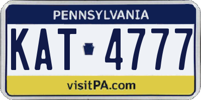 PA license plate KAT4777